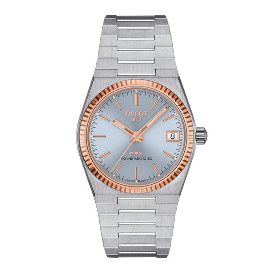 TISSOT PRX GOLD 35MM Automatic Ice Blue Dial Watch T931.207.41.351.00
