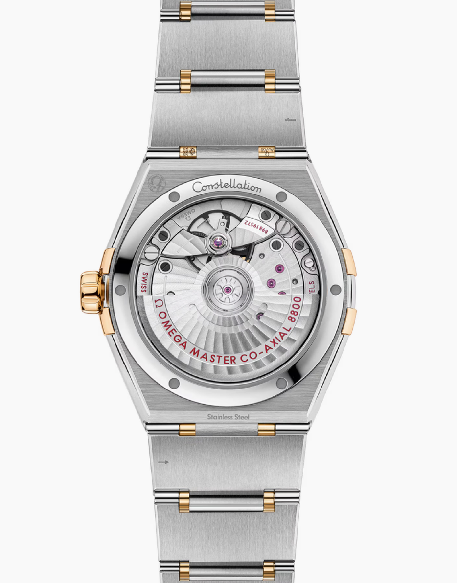Omega Constellation 36 MM Yellow Gold On Steel Silver Dial Watch 131.20.36.20.02.002