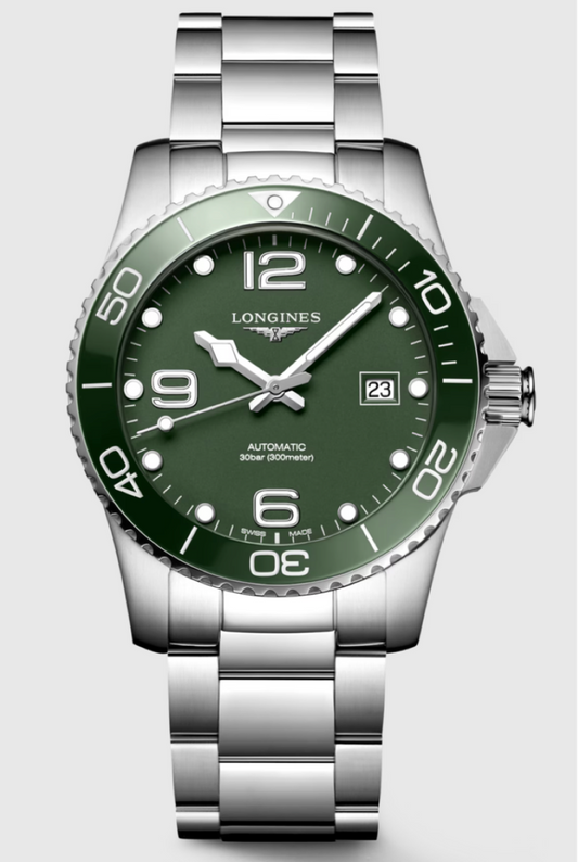 Longines HydroConquest 41MM Automatic Stainless Steel Green Matt Dial Watch L37814066
