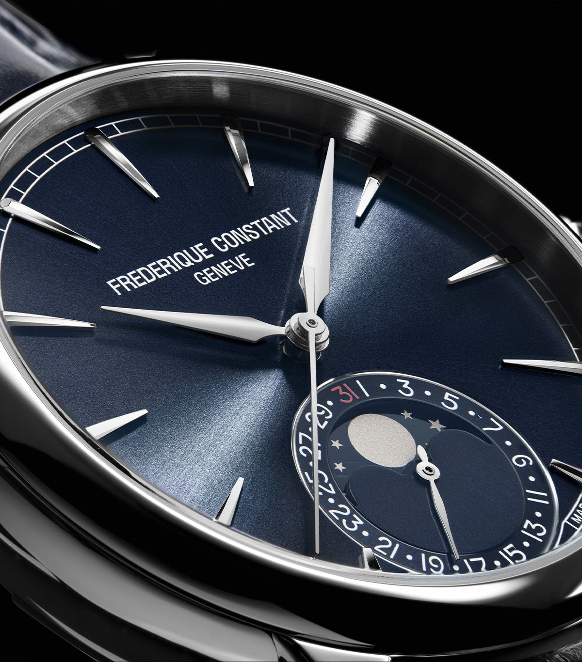 Frederique Flagship Classic Moonphase Date Manufacture Automatic 40 MM Blue Dial Watch FC-716N3H6