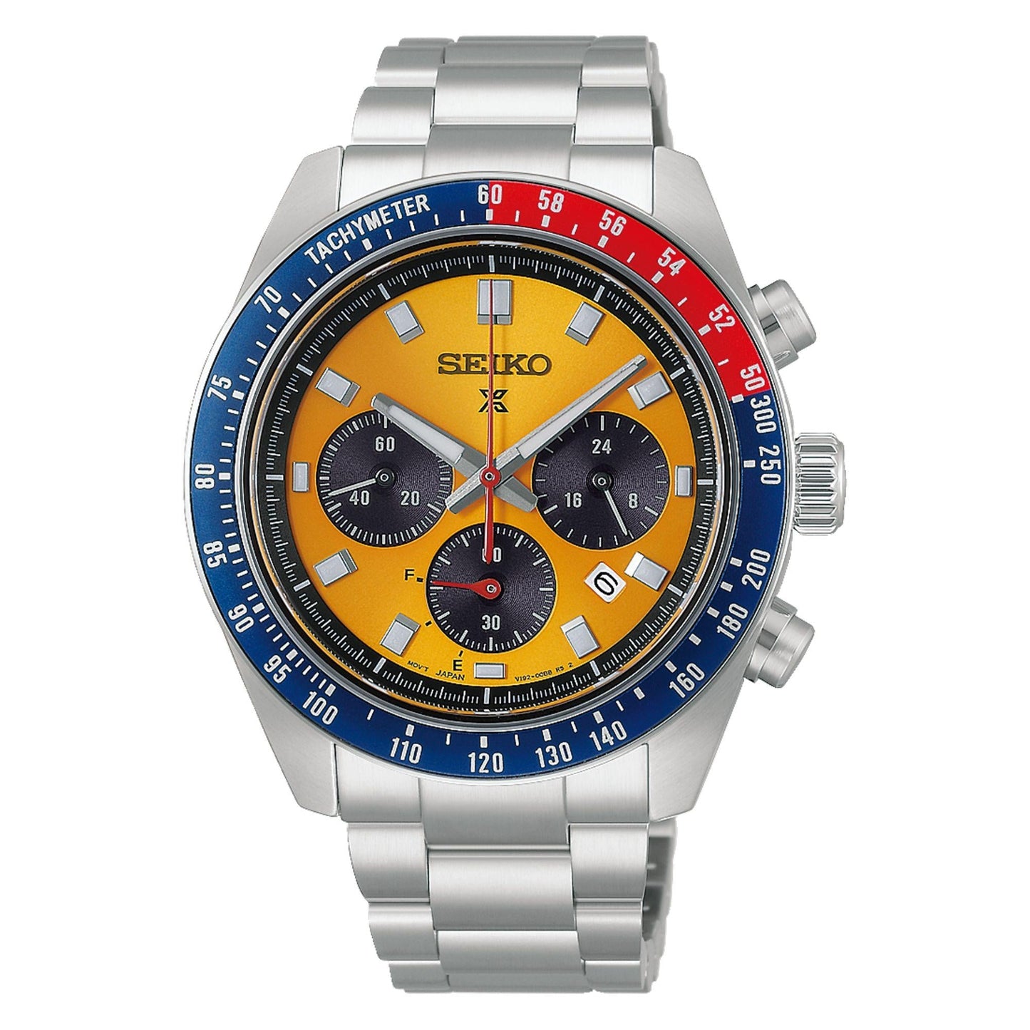 Seiko Prospex Speedtimer Solar Chronograph 41.4 MM Stainless Steel Two-Tone Bezel Watch HBJ004P1