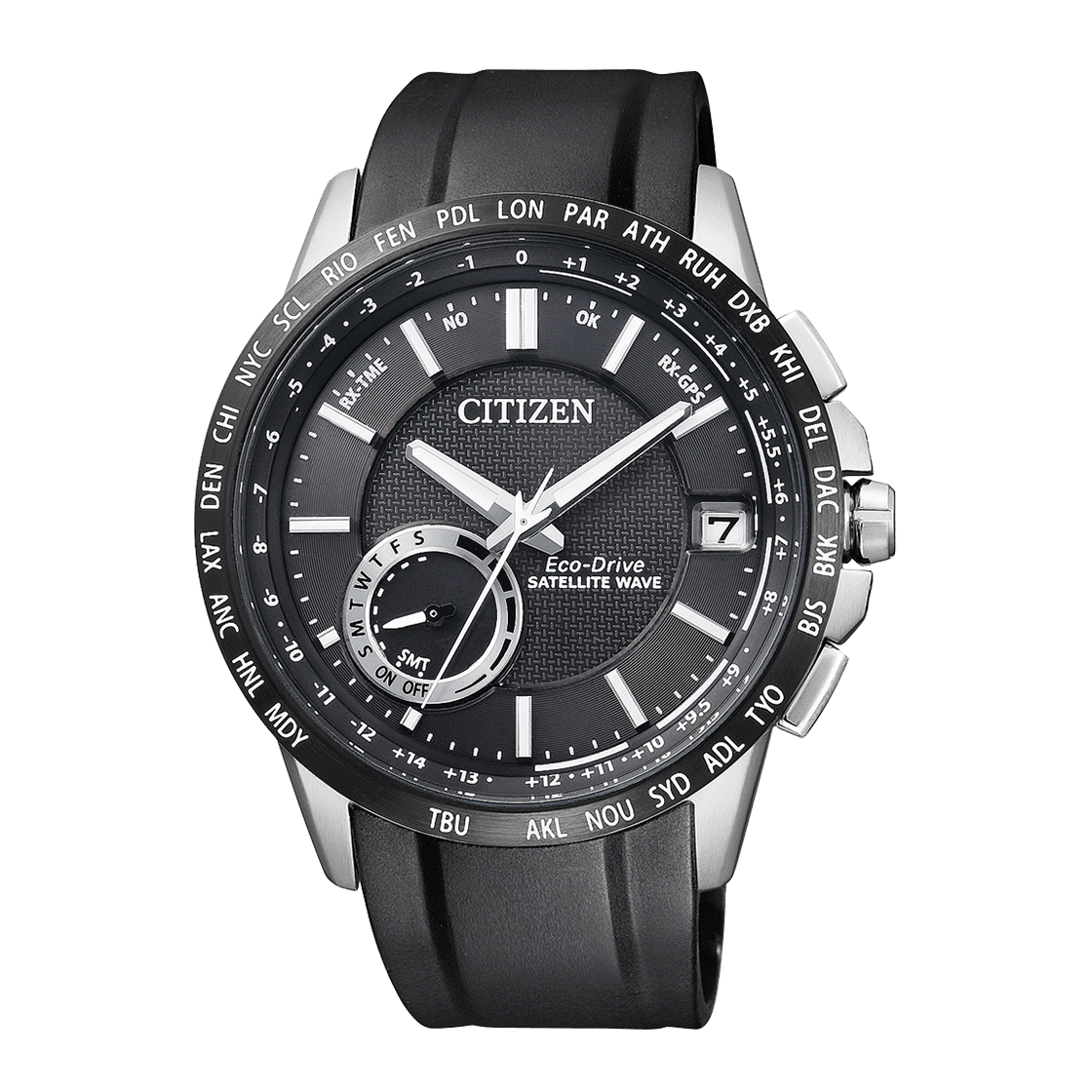 CITIZEN Eco-Drive 43.5 MM Stainless Steel Black Dial Watch CC3007-04E