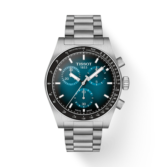 Tissot PR516 Chronograph Quartz 40 MM Blue Dial SS Watch T149.417.11.041.01