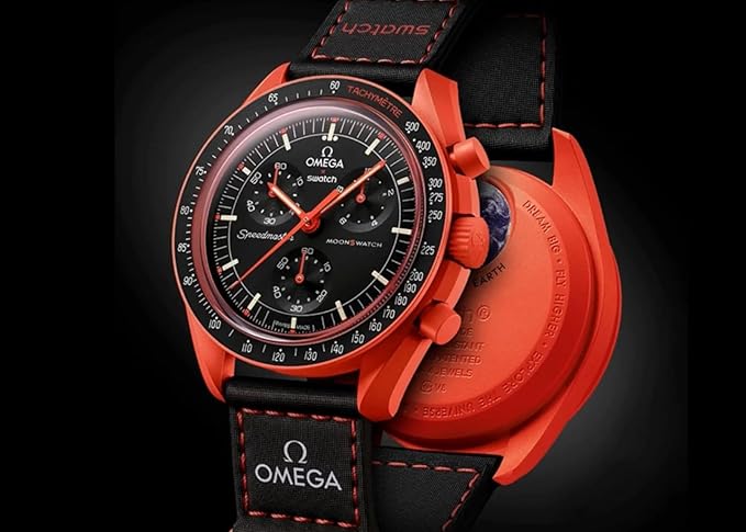 MoonSwatch Mission On Earth Lava Swatch x Omega SO330100