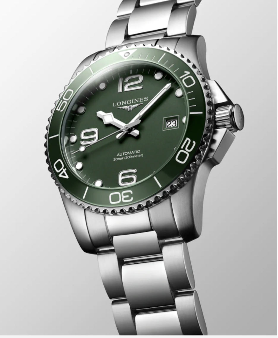 Longines HydroConquest 41MM Automatic Stainless Steel Green Matt Dial Watch L37814066