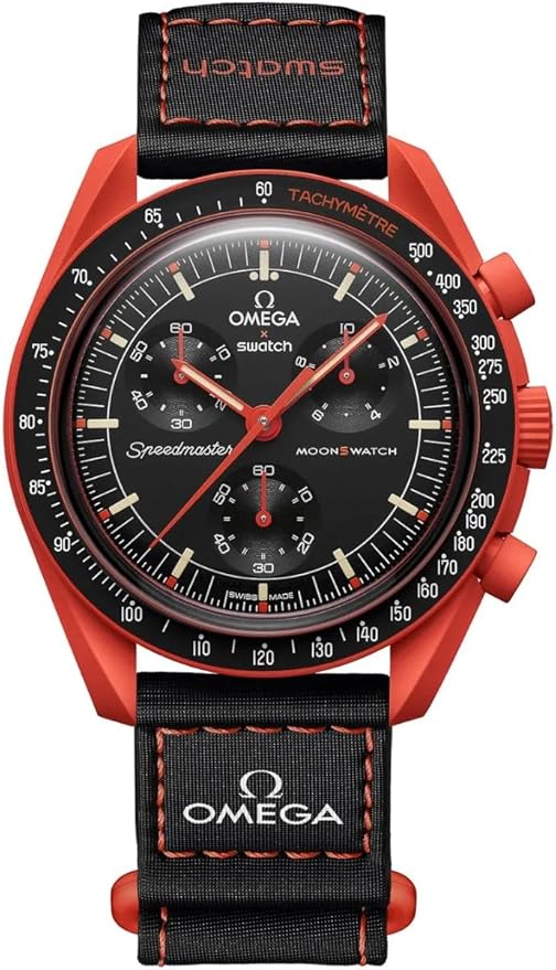 MoonSwatch Mission On Earth Lava Swatch x Omega SO330100