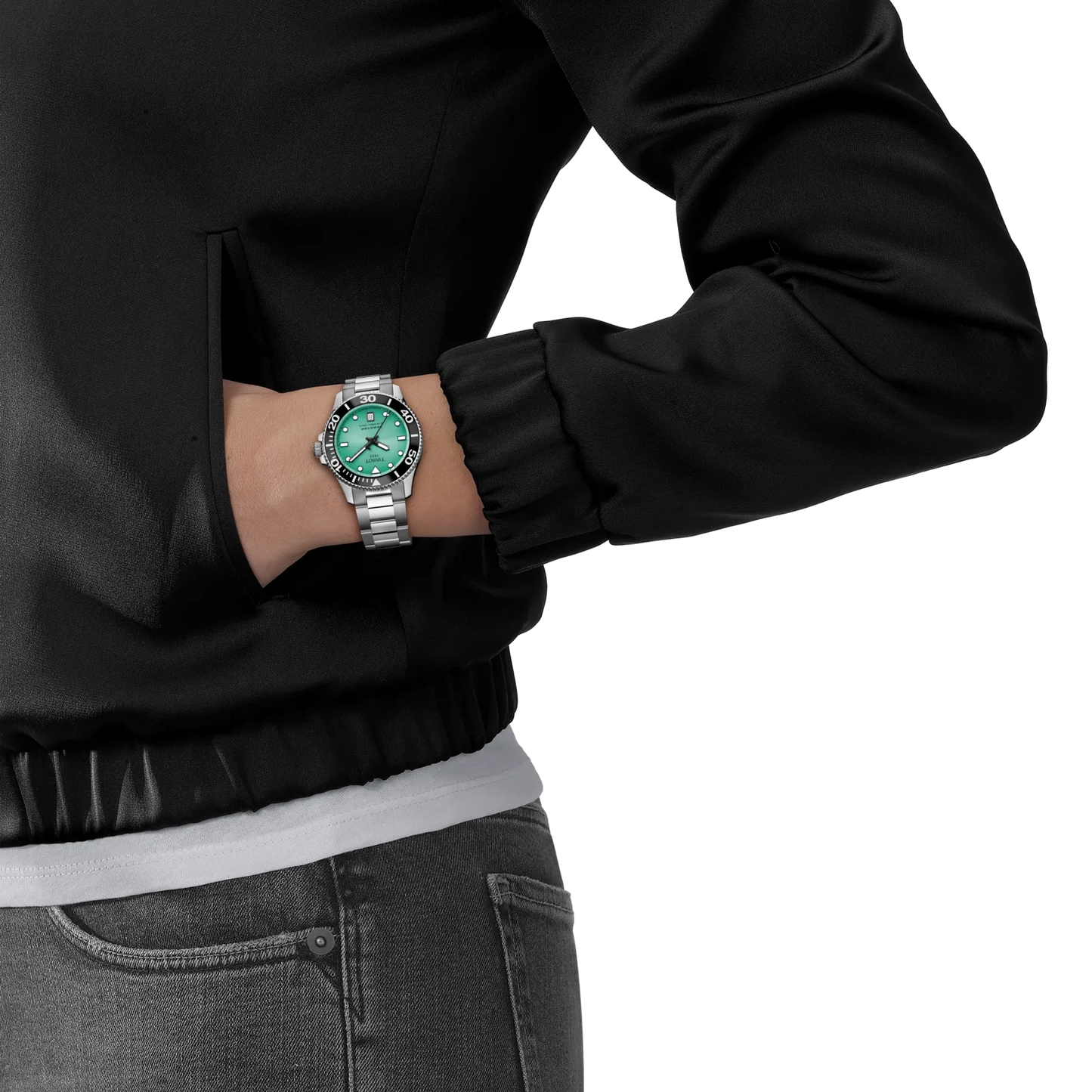 Tissot Seastar 1000 Quartz 36 MM Light-Green Dial Watch T120.210.11.091.00