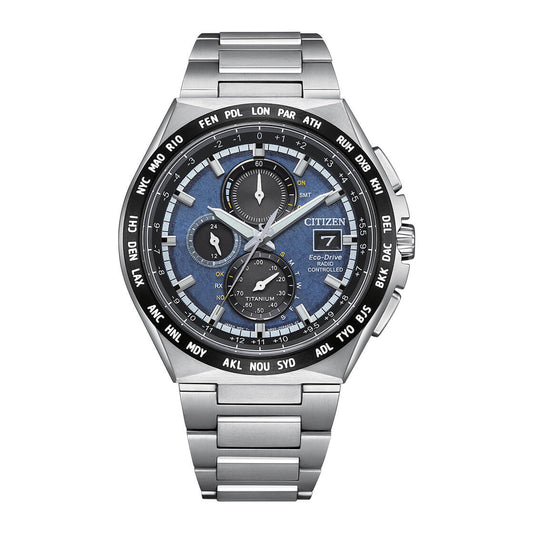 CITIZEN ECO-Drive 43.5 MM Stainless Steel Blue Dial Watch AT8238-84L