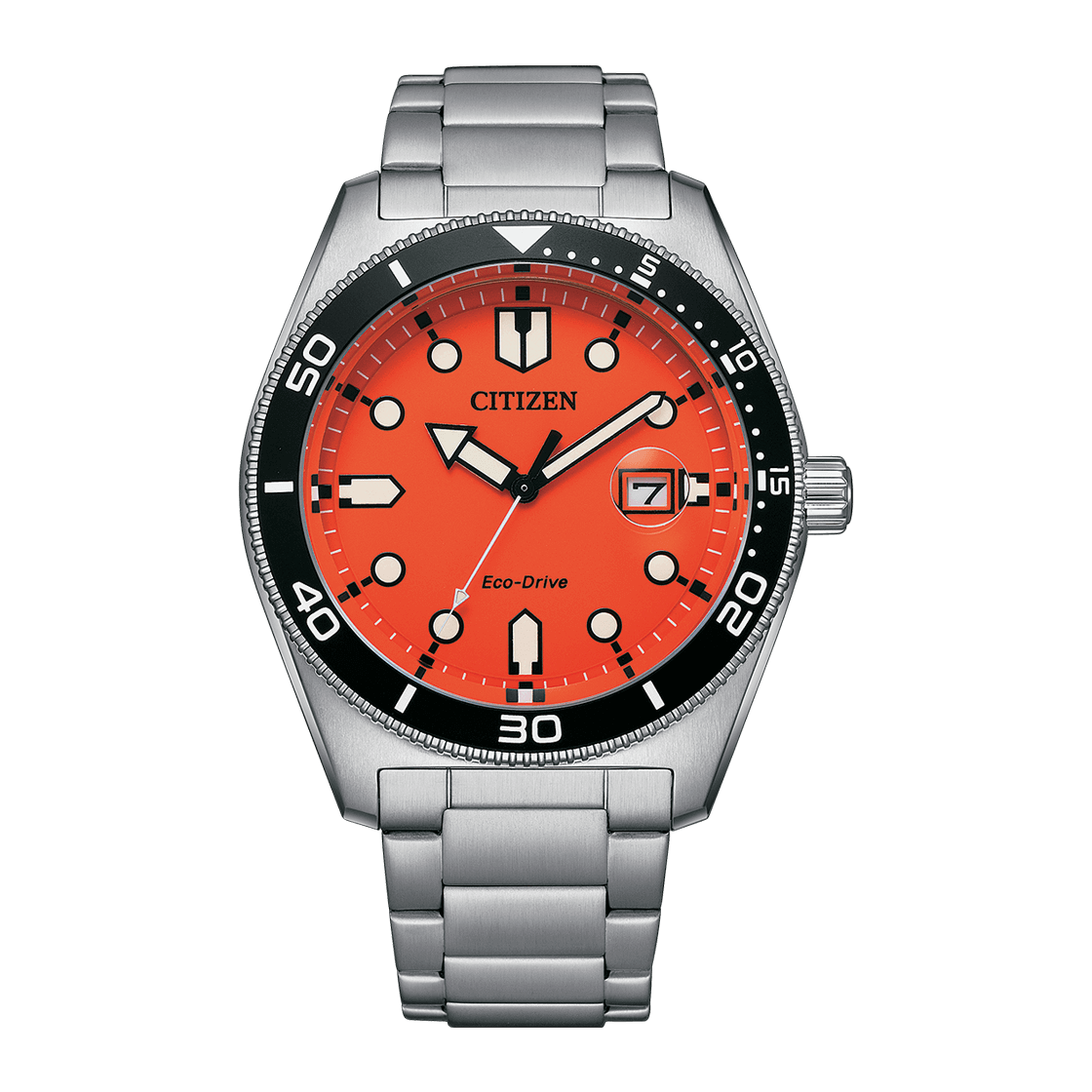 CITIZEN Eco-Drive 43 MM Stainless Steel Orange Dial Watch AW1760-81X