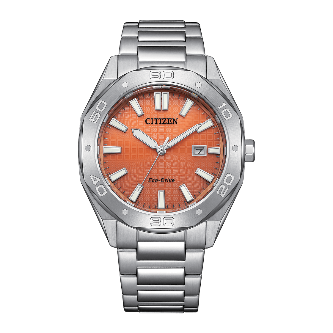 CITIZEN ECO-Drive 41 MM Stainless Steel Orange Dial Watch BM7630-80Z