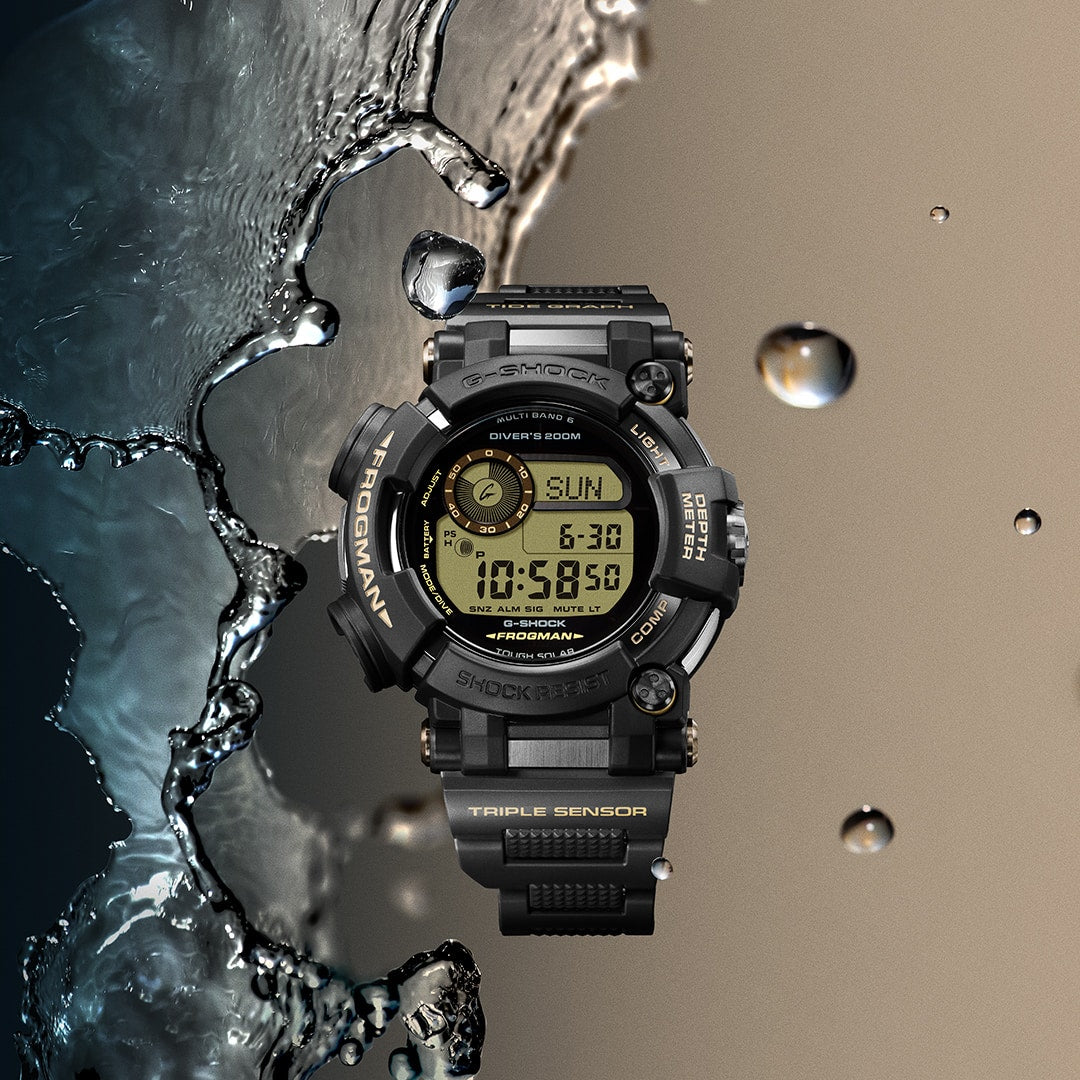 Casio G-Shock Frogman GWF-D1000BC-1 black DLC diver watch key visual