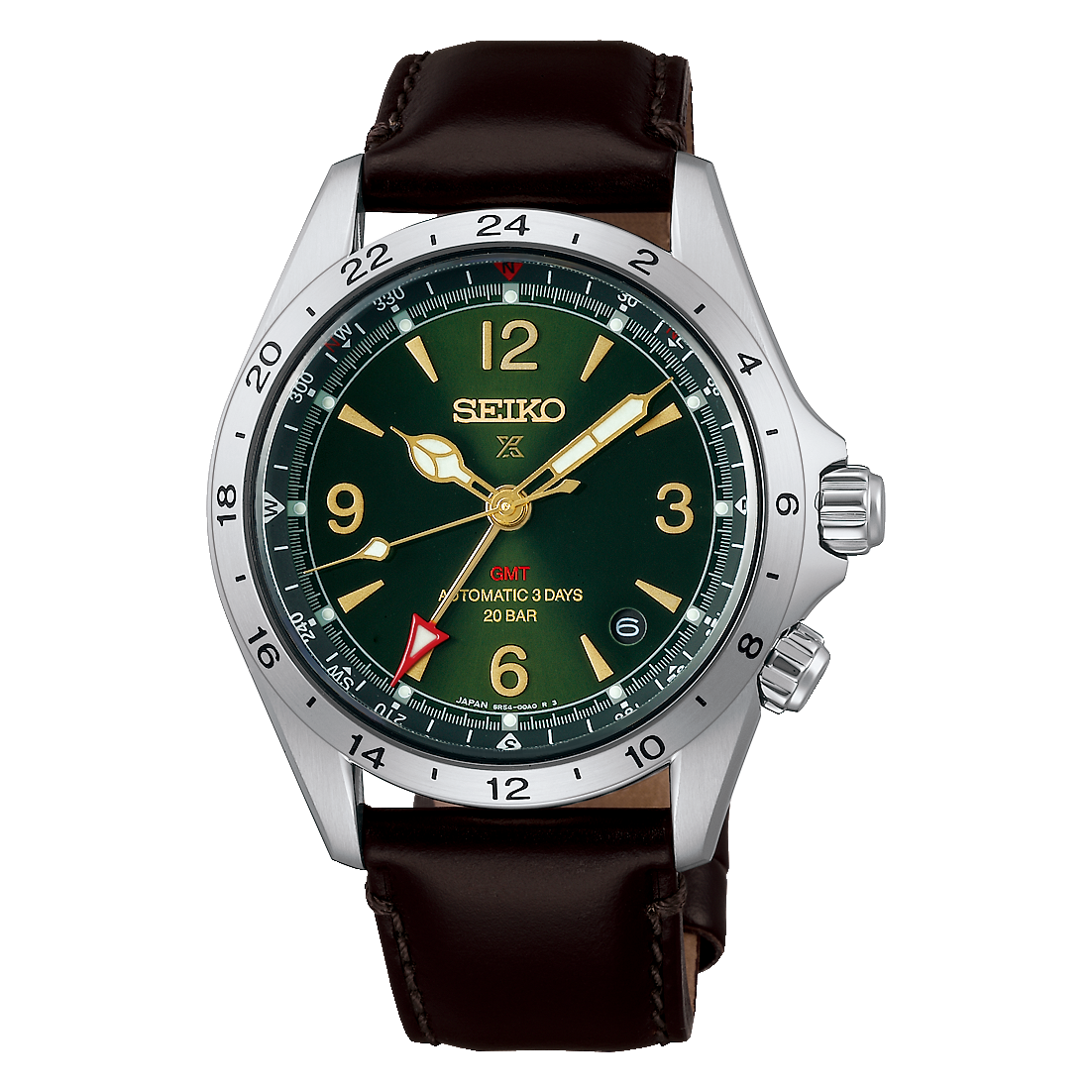 *PRE-ORDER* Seiko Prospex Alpinist Mechanical GMT 39.5 MM SS Green Dial Watch HBC007J1