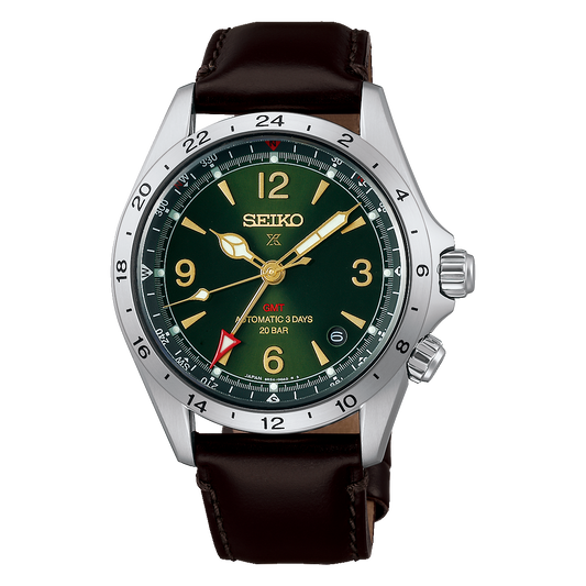 Seiko Prospex Alpinist Mechanical GMT 39.5 MM SS Green Dial Watch HBC007J1