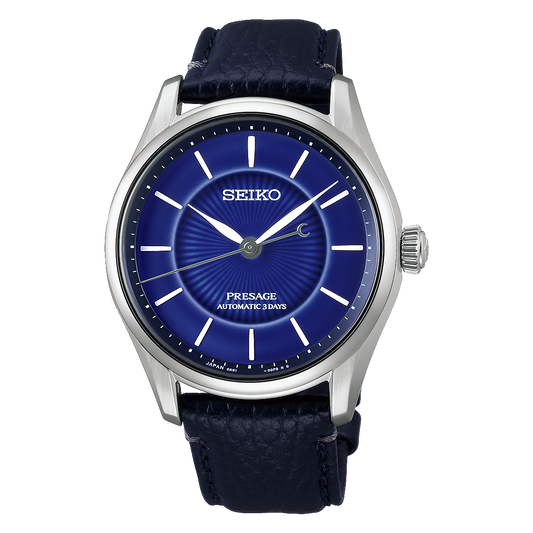Seiko Presage Classic Series Arita Porcelain 39.6 MM SS Automatic Cobalt Blue Dial Watch HCC007J1