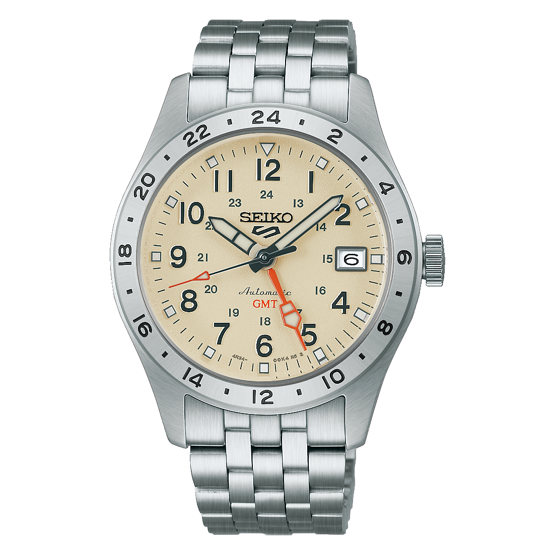 *PRE-ORDER* Seiko 5 Sports Field GMT 39.4 MM SS Desert Sand Dial Automatic Watch HDB002K1