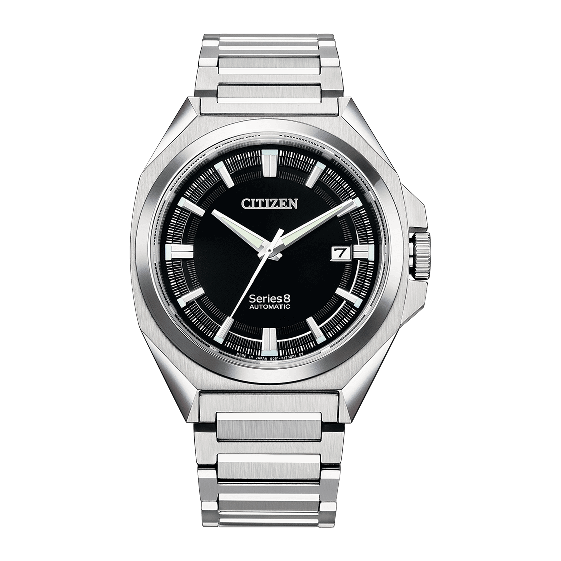 CITIZEN Series 8 Automatic Stainless Steel 42.8 MM Black Dial Watch NB6010-81E