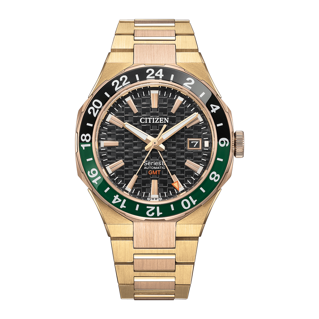CITIZEN Series 8 Automatic Stainless Steel With Gold Plating 41 MM Black Dial Watch NB6033-51E