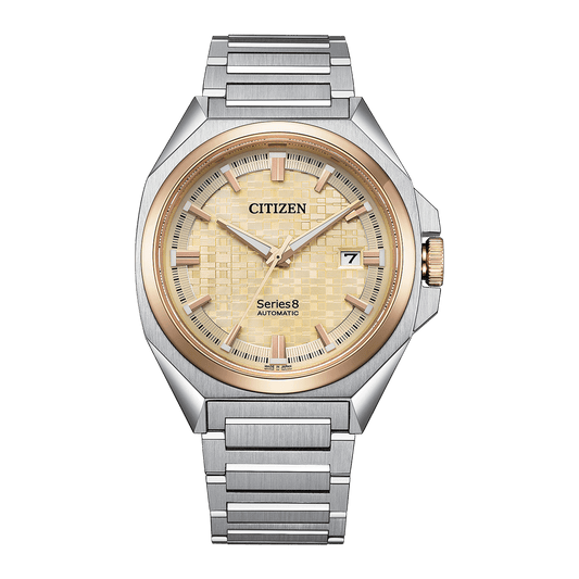 CITIZEN Series 8 Automatic Stainless Steel 40 MM Gold Dial Watch NB6059-57P