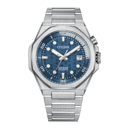 CITIZEN Series 8 Automatic Stainless Steel 40.6 MM Blue Dial Watch NB6060-58L