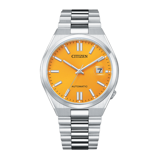 CITIZEN Mechanical Automatic Stainless Steel 40 MM Yellow Dial Watch NJ0150-81Z