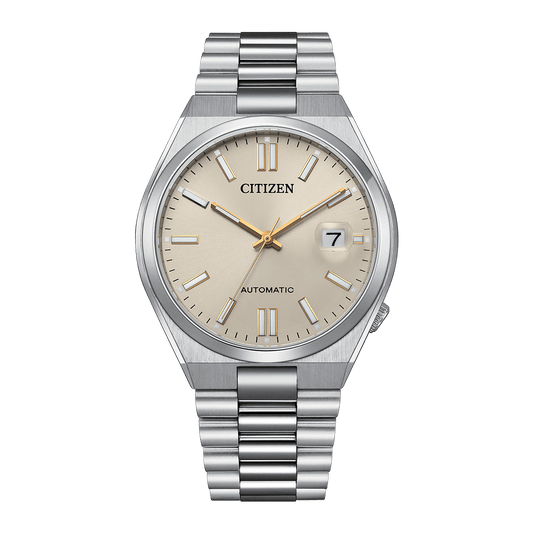 CITIZEN Mechanical Automatic Stainless Steel 40 MM Beige Dial Watch NJ0151-88W