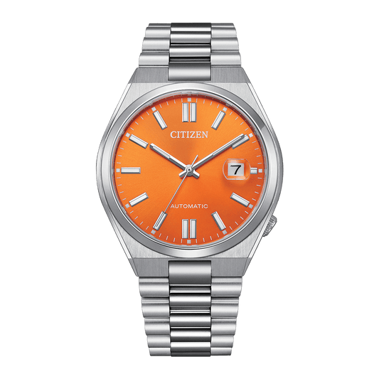 CITIZEN Mechanical Automatic Stainless Steel 40 MM Orange Dial Watch NJ0151-88Z