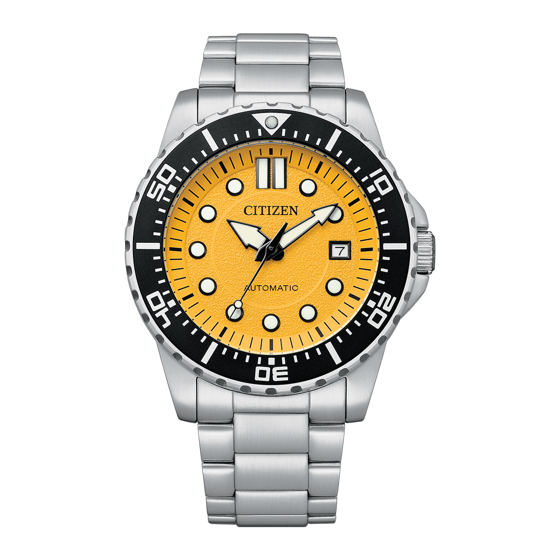 CITIZEN Mechanical Automatic Stainless Steel 43 MM Yellow Dial Watch NJ0170-83Z