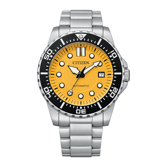 CITIZEN Mechanical Automatic Stainless Steel 43 MM Yellow Dial Watch NJ0170-83Z