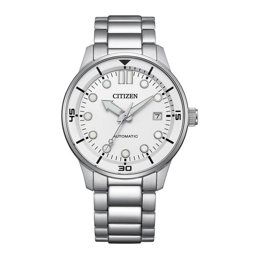 CITIZEN Mechanical Automatic 40 MM Stainless Steel White Dial Watch NJ0191-83A