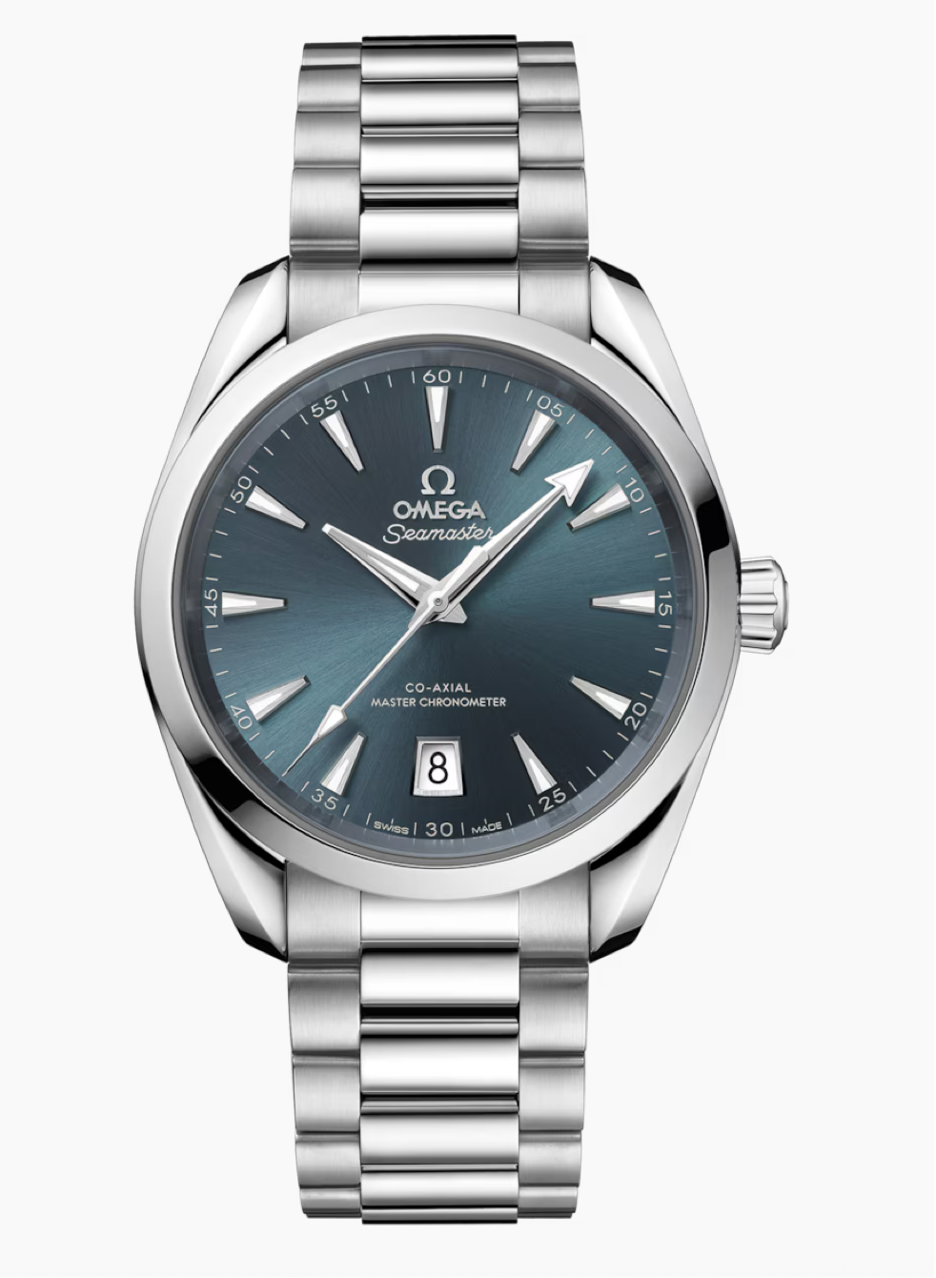 Omega Seamaster AQUA Terra 38 MM Steel On Steel Blue Dial Watch 220.10.38.20.03.003