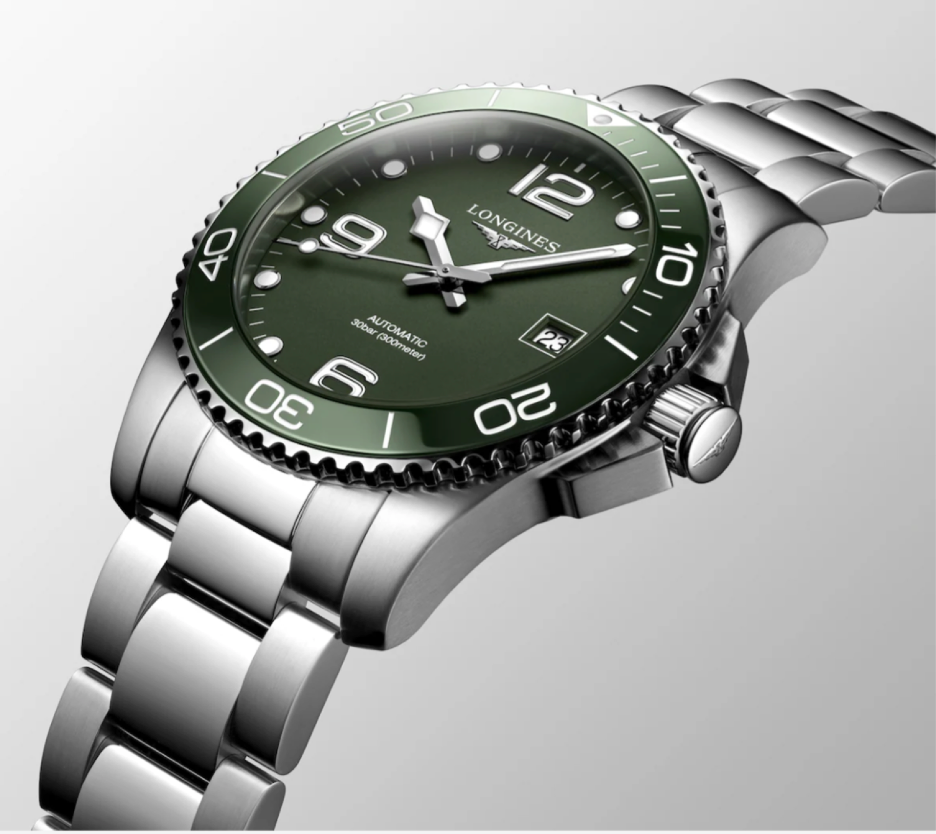 Longines HydroConquest 41MM Automatic Stainless Steel Green Matt Dial Watch L37814066