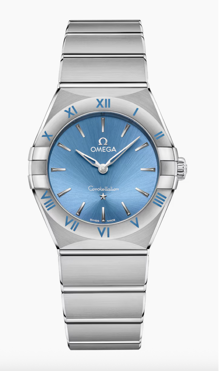Omega Constellation 28 MM Steel On Steel Quartz Blue Dial Watch 131.10.28.60.03.001