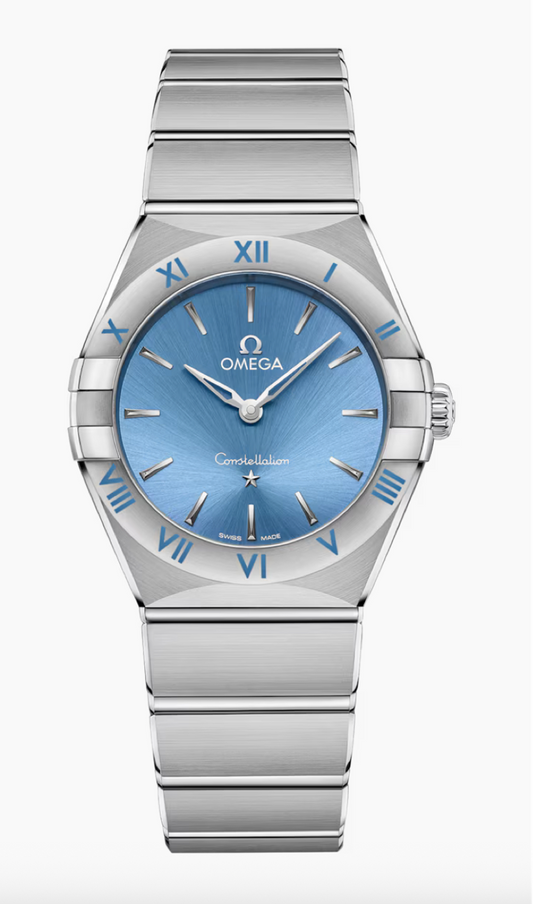 Omega Constellation 28 MM Steel On Steel Quartz Blue Dial Watch 131.10.28.60.03.001