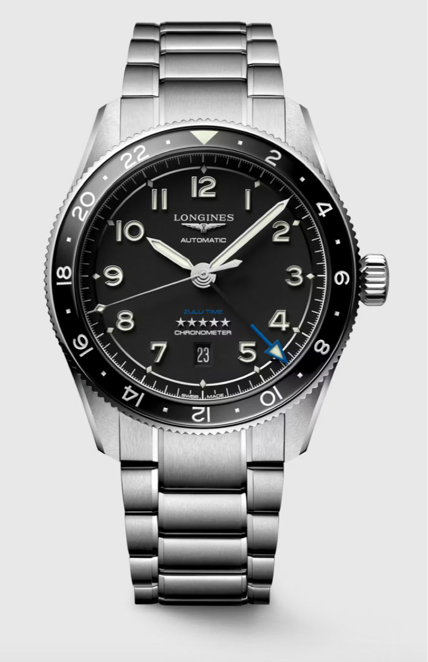 Longines Spirit Zulu Time Chronometer 42 MM Automatic Black Matt Dial Watch L38124536