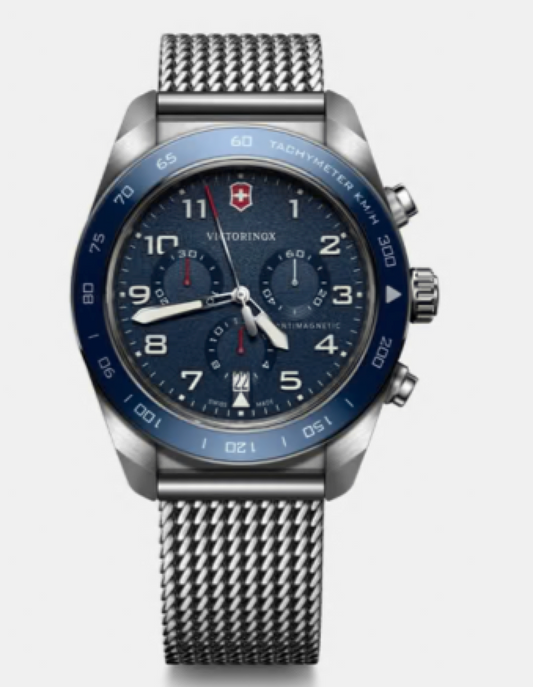 Victorinox Swiss Army Chronograph 42 MM Stainless Steel Blue Dial Watch 242049