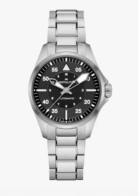 Hamilton Khaki Aviation Pilot Automatic 36 MM Black Dial Watch H76215130