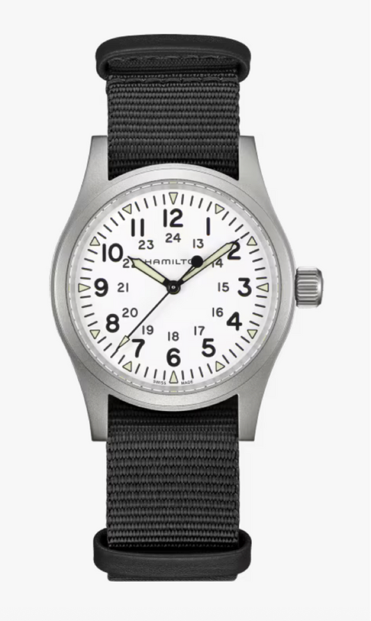 Hamilton Khaki Field Mechanical Textile Strap 38 MM White Dial Watch H69439910