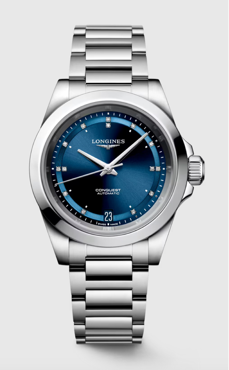 Longines Conquest Diamond Indexes 34 MM Automatic Blue Dial Watch L34304976