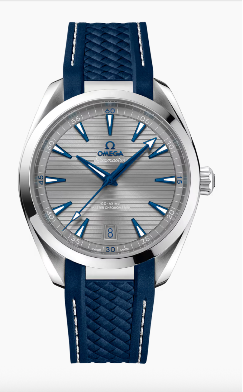 Omega Seamaster AQUA Terra 150M 41 MM Steel On Blue Rubber Strap Watch 220.12.41.21.06.001