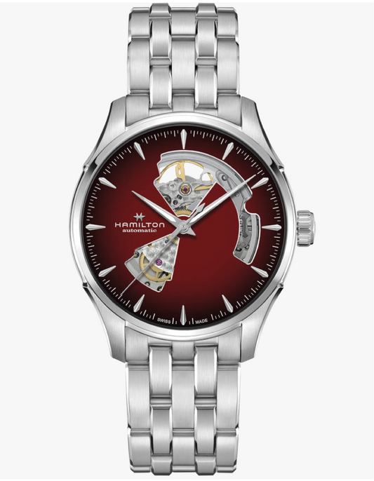 *PRE-ORDER* Hamilton Jazzmaster Open Heart Automatic 40 MM Burgundy Dial Watch H32675170