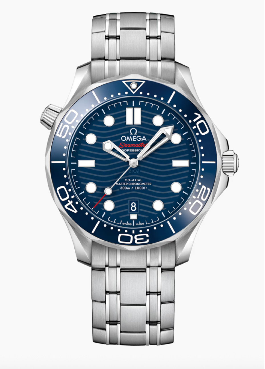 Omega Seamaster Professional Diver 300M 42 MM Steel On Steel Strap Blue Dial Watch 210.30.42.20.03.001