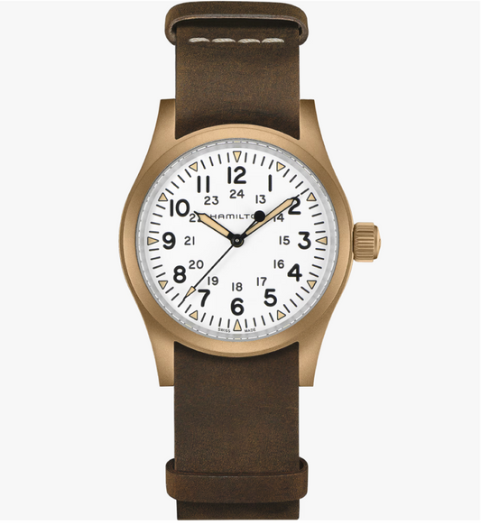 Hamilton Khaki Field Mechanical Bronze 38 MM White Dial Watch H69459510
