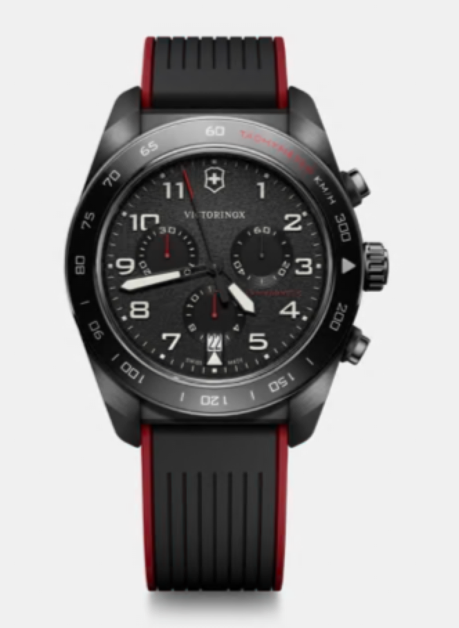 Victorinox Swiss Army Chronograph 42 MM Stainless Steel Black Dial Watch 242051