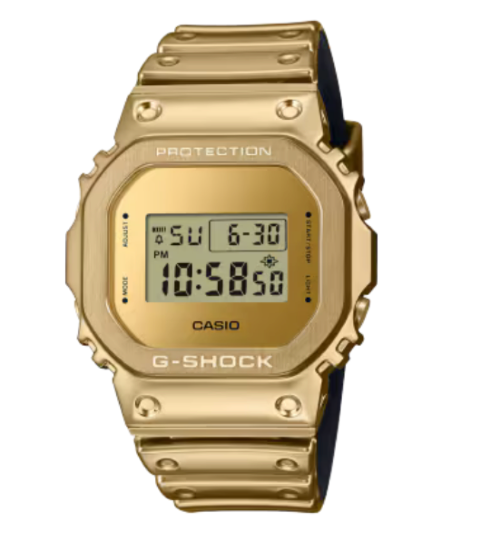 Casio G-Shock G-Steel Metal Bezel Gold Dial Watch GM-5600YMG-9DR
