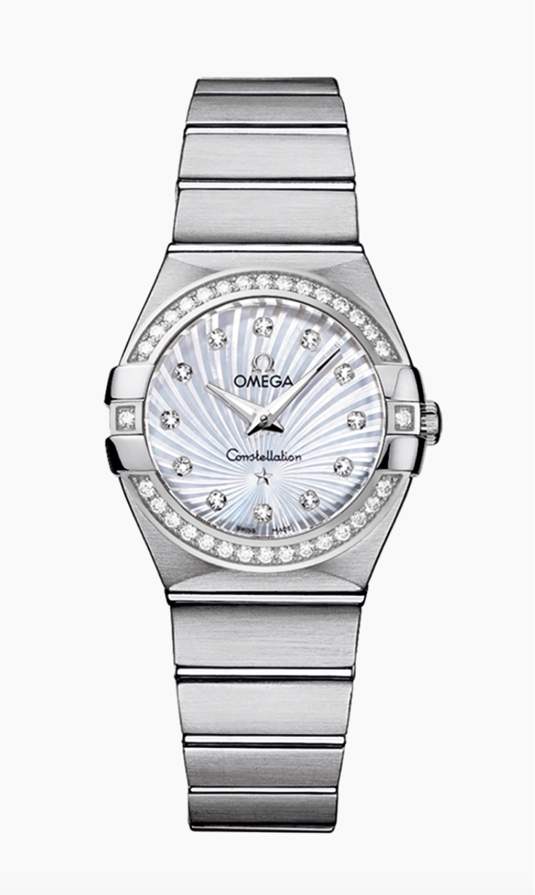 Omega Constellation 27 MM Steel On Steel White Dial Watch 123.15.27.60.55.002