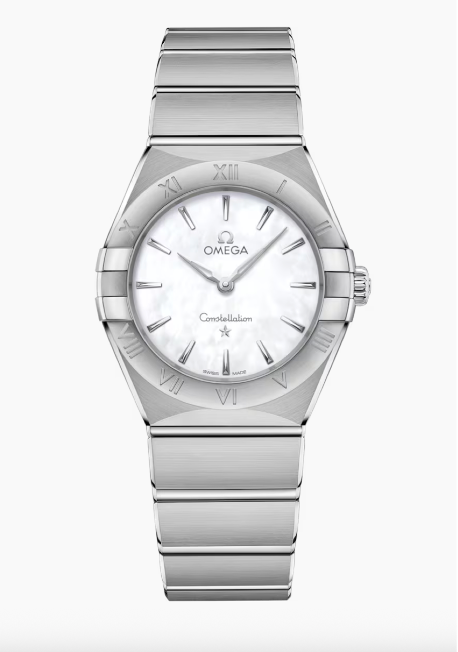 Omega Constellation 28 MM Steel On Steel Quartz White Mother-Of-Pearl Dial Watch 131.10.28.60.05.001
