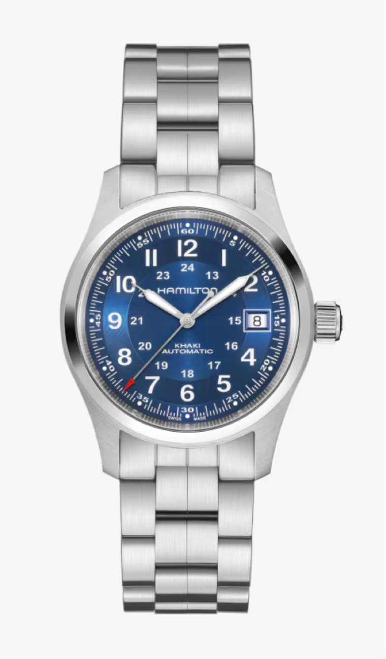 Hamilton Khaki Field Automatic Stainless Steel 38 MM Blue Dial Watch H70455140