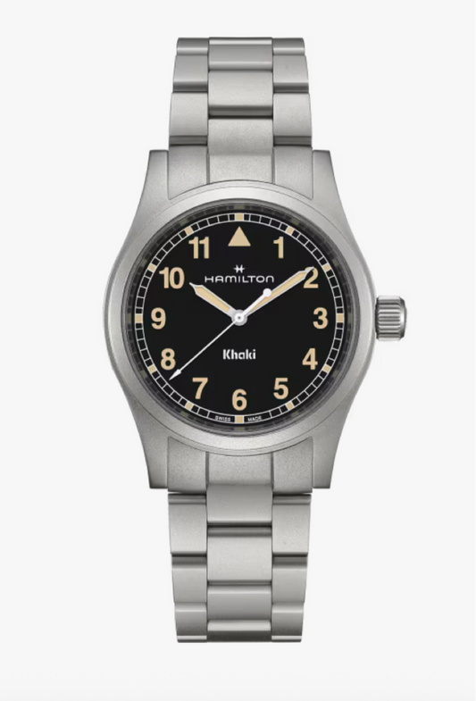 Hamilton Khaki Field Quartz Stainless Steel 38 MM Black Dial Watch H69401131