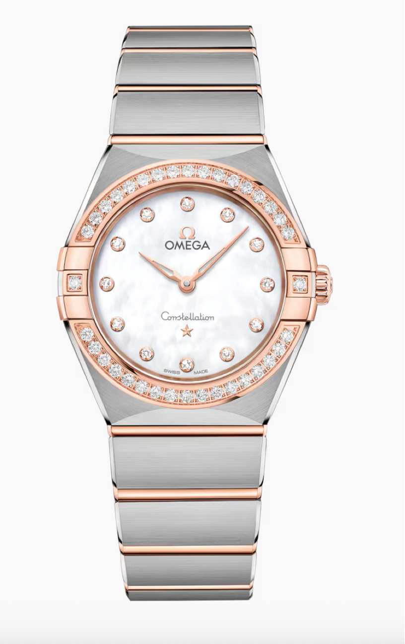 Omega Constellation 28 MM Steel - Sedna™ gold on Steel White Mother-Of-Pearl Dial Watch 131.25.28.60.55.001