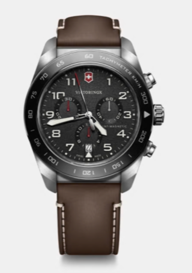 Victorinox Swiss Army Chronograph 42 MM Stainless Steel Black Dial Watch 242046